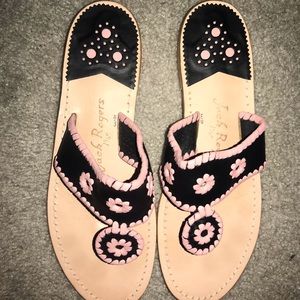 Jack Rogers size 10 black and pink sandals